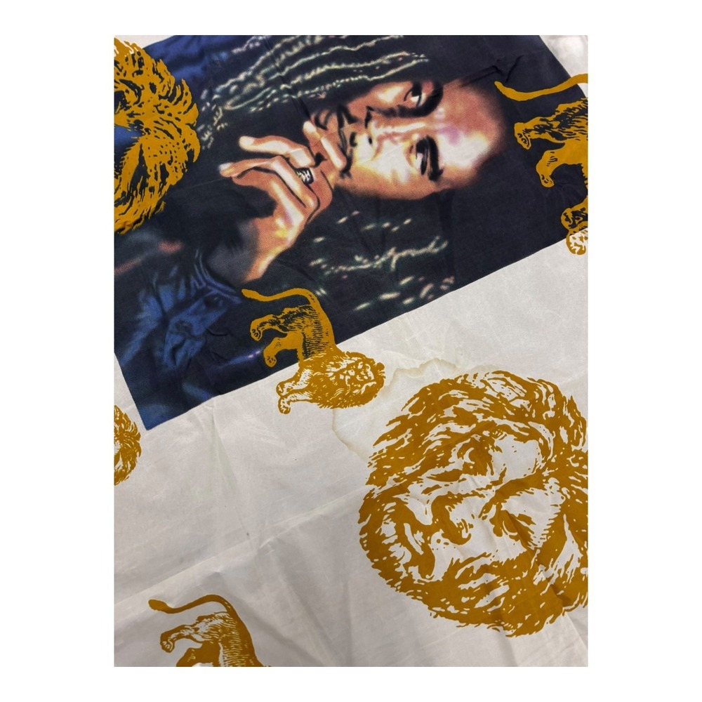Bob Marley Flag Banner Unisex Large White Gold Good Vintage Lion King of Reggae - Picture 3 of 6